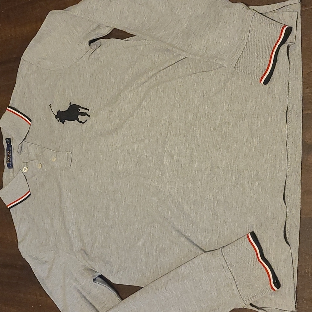 Polo Gray Longsleeve Collared Shirt - Mens Size S